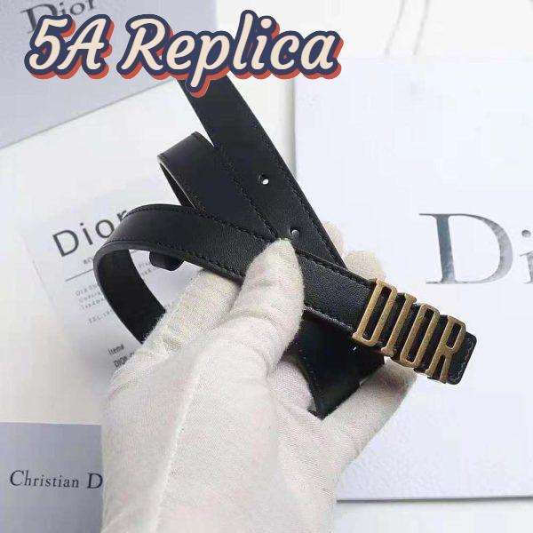 Replica Dior Women D-Fence Belt Black Smooth Calfskin 30 MM 5
