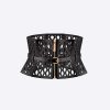 Replica Dior Women D-Trap Corset Belt Black Smooth Calfskin 16 CM