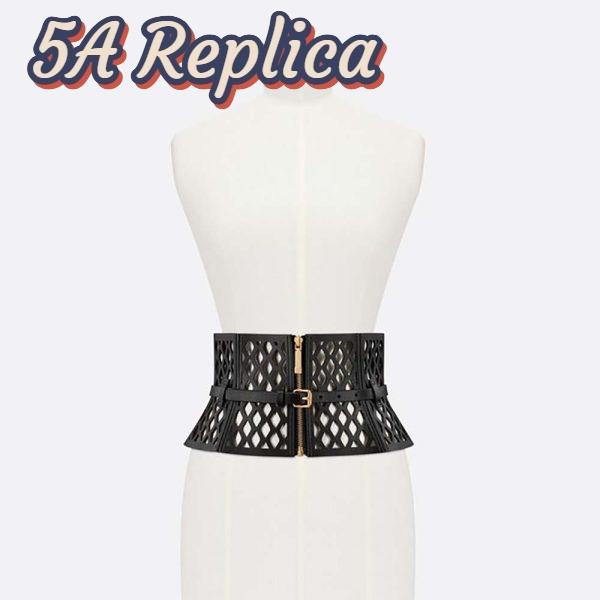 Replica Dior Women D-Trap Corset Belt Black Smooth Calfskin 16 CM 11
