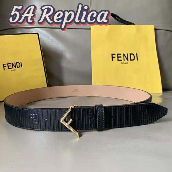 Replica Fendi Men Black Leather Belt 4