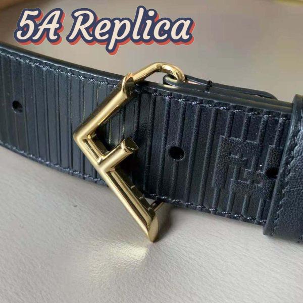 Replica Fendi Men Black Leather Belt 5