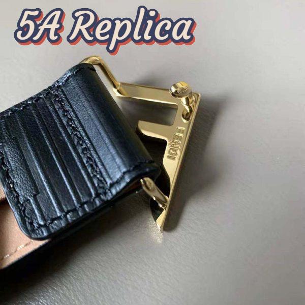 Replica Fendi Men Black Leather Belt 6