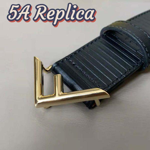Replica Fendi Men Black Leather Belt 7