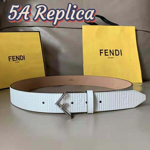 Replica Fendi Men White Leather Belt 3