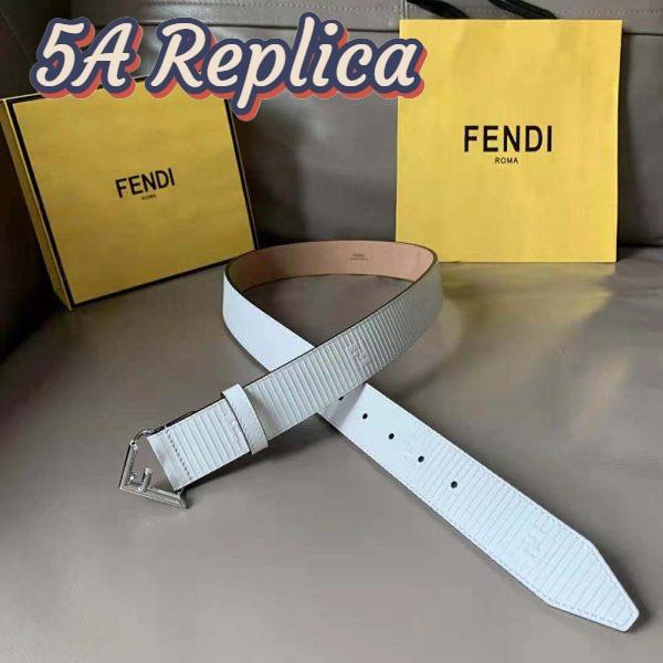 Replica Fendi Men White Leather Belt 4