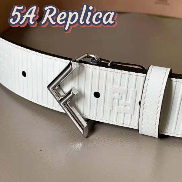 Replica Fendi Men White Leather Belt 7