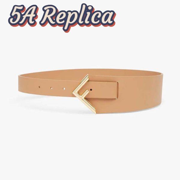 Replica Fendi Women Beige Leather Belt