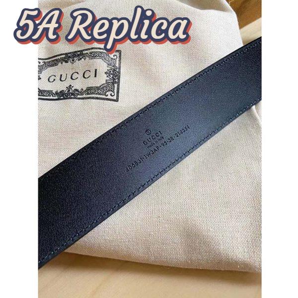 Replica Gucci GG Unisex GG Marmont Embossed Leather Belt Double G Buckle 4 Cm Width 10