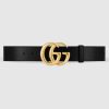 Replica Gucci GG Unisex GG Marmont Embossed Leather Belt Double G Buckle 4 Cm Width 12