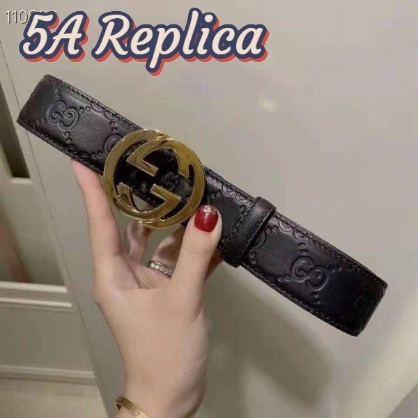 Replica Gucci GG Unisex Gucci Signature Leather Belt Interlocking G Buckle 4 cm Width 3