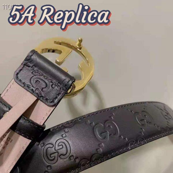 Replica Gucci GG Unisex Gucci Signature Leather Belt Interlocking G Buckle 4 cm Width 6