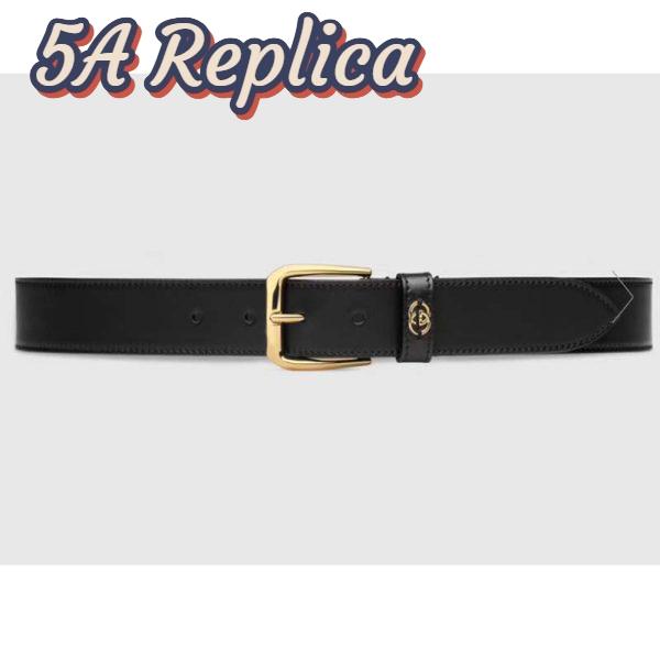 Replica Gucci Unisex GG Belt with Square Buckle and Interlocking G 3.6 cm Width