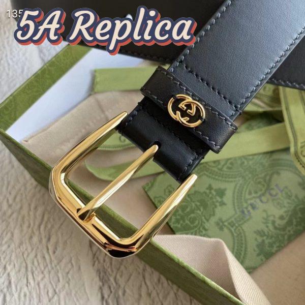 Replica Gucci Unisex GG Belt with Square Buckle and Interlocking G 3.6 cm Width 7