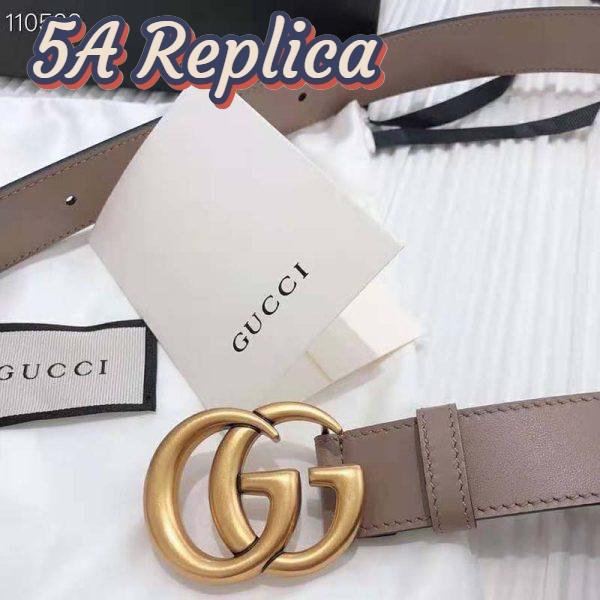 Replica Gucci Unisex GG Marmont Leather Belt Double G Buckle 2 cm Width-Pink 8