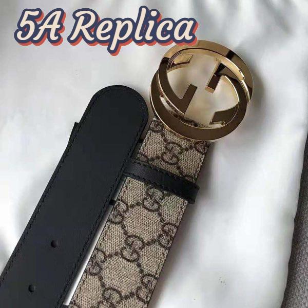 Replica Gucci Unisex GG Supreme Belt with G Buckle in Beige/Ebony GG Supreme Canvas 9