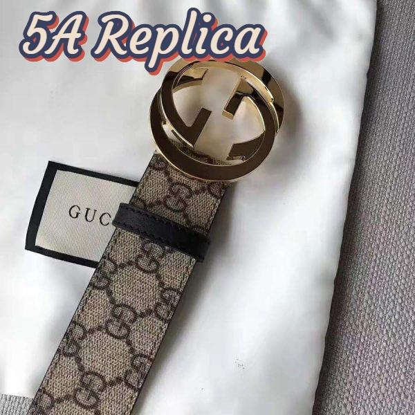 Replica Gucci Unisex GG Supreme Belt with G Buckle in Beige/Ebony GG Supreme Canvas 10