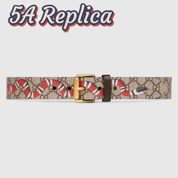 Replica Gucci Unisex GG Supreme Belt with Kingsnake Print 4 cm Width Supreme Canvas