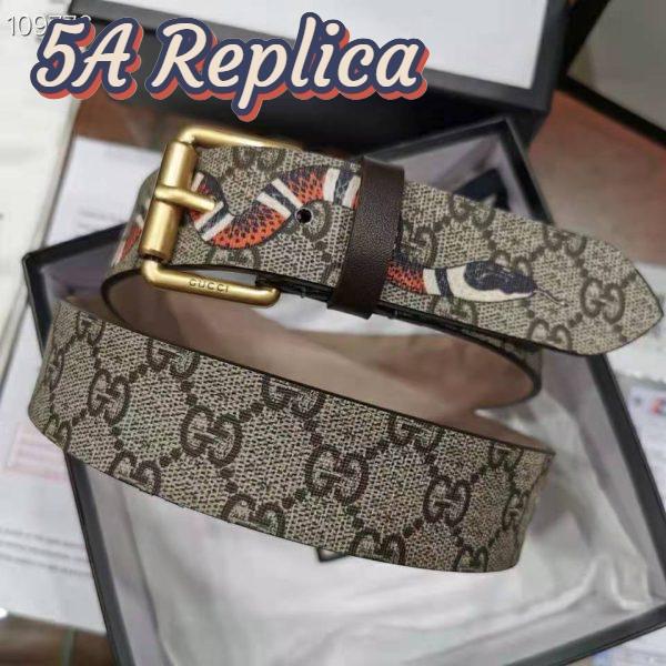 Replica Gucci Unisex GG Supreme Belt with Kingsnake Print 4 cm Width Supreme Canvas 3
