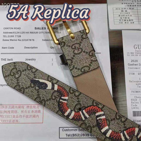 Replica Gucci Unisex GG Supreme Belt with Kingsnake Print 4 cm Width Supreme Canvas 4