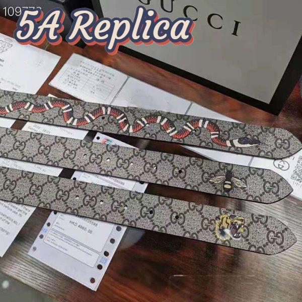 Replica Gucci Unisex GG Supreme Belt with Kingsnake Print 4 cm Width Supreme Canvas 9