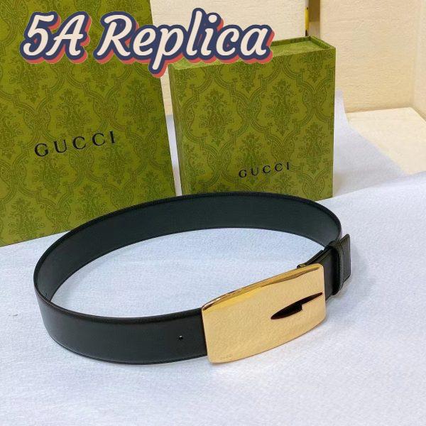 Replica Gucci Unisex GG Wide Belt Retro G Buckle Black Patent Leather 4.8 CM Width 5