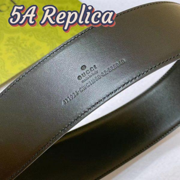 Replica Gucci Unisex GG Wide Belt Retro G Buckle Black Patent Leather 4.8 CM Width 6