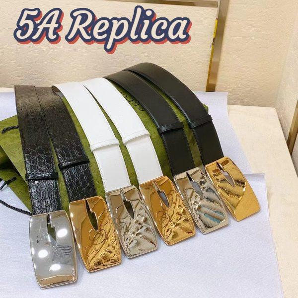 Replica Gucci Unisex GG Wide Belt Retro G Buckle Black Patent Leather 4.8 CM Width 10