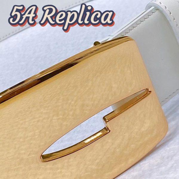 Replica Gucci Unisex GG Wide Belt Retro G Buckle White Patent Leather 4.8 CM Width 7