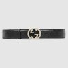 Replica Gucci Unisex Gucci Signature Leather Belt with Interlocking G Buckle-Brown 8