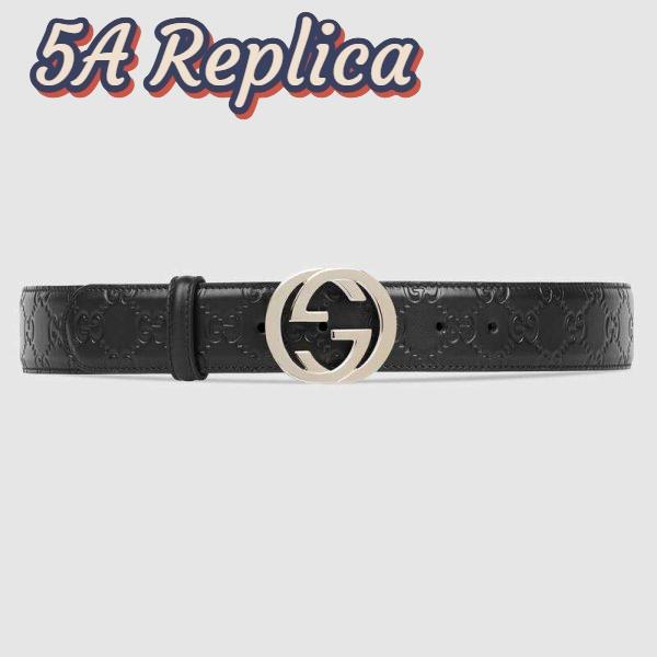 Replica Gucci Unisex Gucci Signature Leather Belt-Black