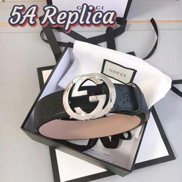 Replica Gucci Unisex Gucci Signature Leather Belt-Black 3