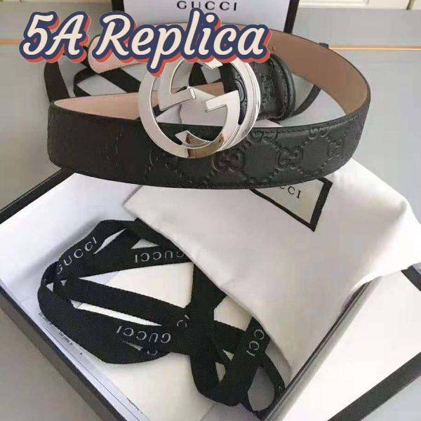 Replica Gucci Unisex Gucci Signature Leather Belt-Black 6