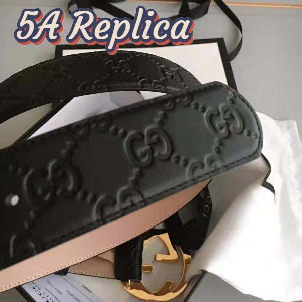 Replica Gucci Unisex Gucci Signature Leather Belt-Black 10