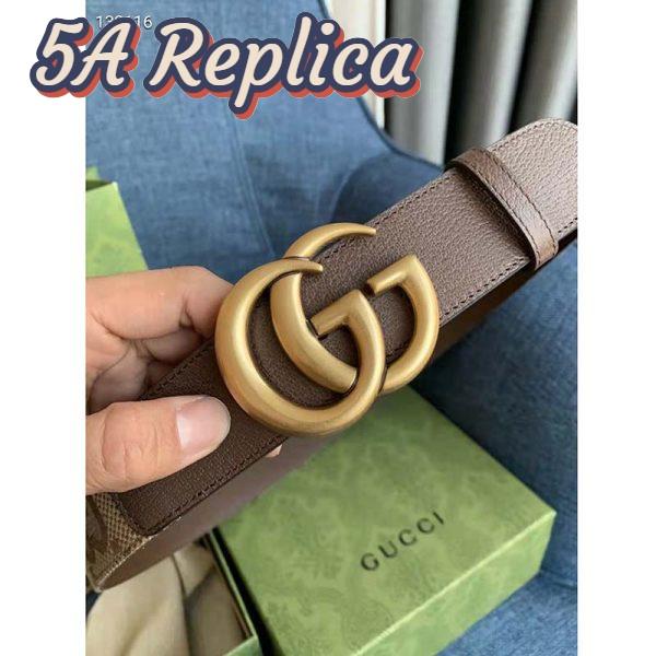 Replica Gucci Unisex Jumbo GG Canvas Marmont Wide Belt Double G Buckle 4 cm Width 5