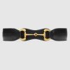 Replica Gucci Unisex Leather Belt with G Buckle-Black 9