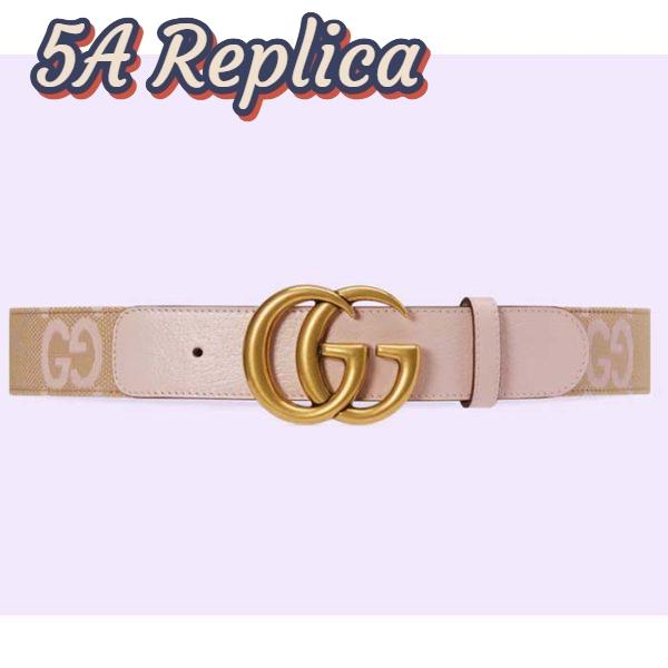 Replica Gucci Unisex Marmont Jumbo GG Belt Beige Light Pink Jumbo GG Canvas 2