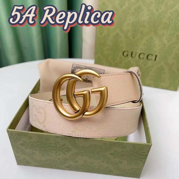Replica Gucci Unisex Marmont Jumbo GG Belt Beige Light Pink Jumbo GG Canvas 7