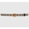 Replica Gucci Unisex Marmont Reversible Thin Belt Beige Ebony GG Supreme Canvas 14