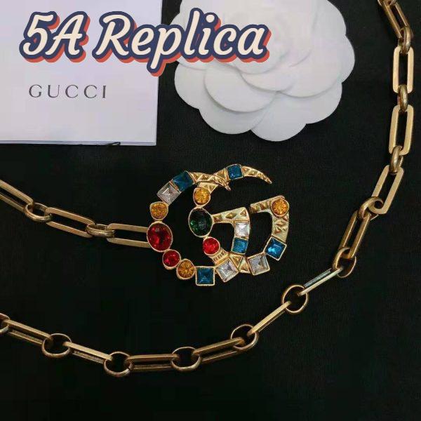 Replica Gucci Women Chain Belt with Crystal Double G Buckle in Gold-Toned Chain 7