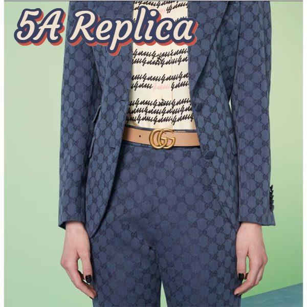 Replica Gucci Women GG Marmont Reversible Belt Beige Pink Leather 3 CM Width Double G 10