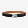 Replica Gucci Women Leather Belt with Crystal Double G Buckle in Black 6