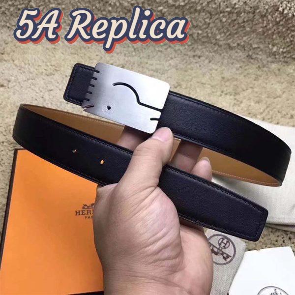Replica Hermes Men A Cheval Belt Buckle & Reversible Leather Strap 32 mm 6