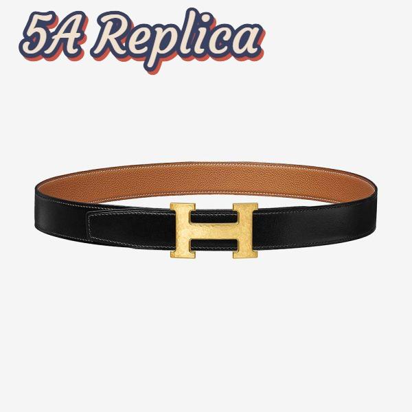 Replica Hermes Men H Belt Buckle & Reversible Leather Strap 32 mm-Brown 2