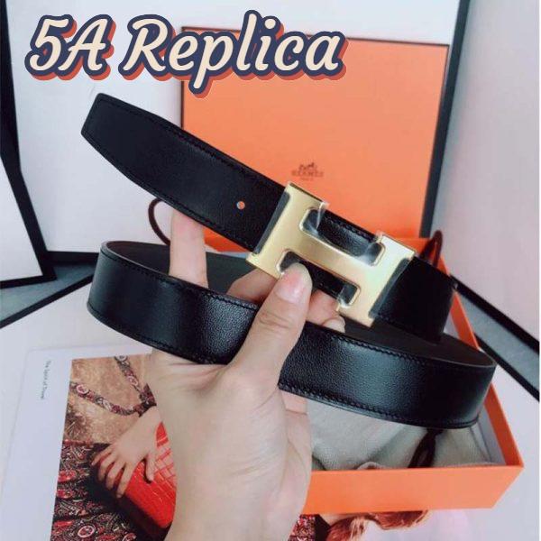Replica Hermes Men H Belt Buckle & Reversible Leather Strap 32 mm-Brown 5