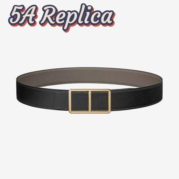 Replica Hermes Men Officier Belt Buckle & Reversible Leather Strap 38 mm 2