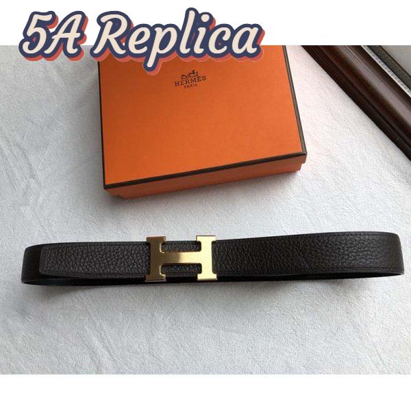 Replica Hermes Men Quizz Belt Buckle & Reversible Leather Strap 32 mm-Gold 3