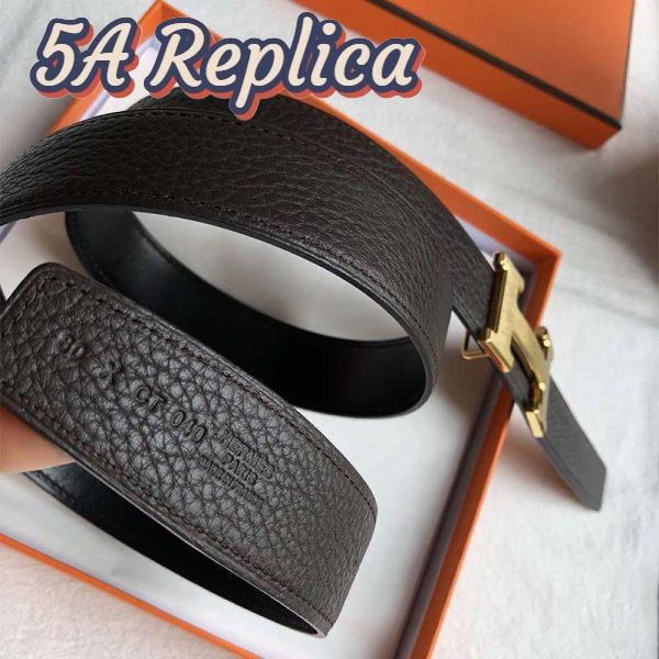 Replica Hermes Men Quizz Belt Buckle & Reversible Leather Strap 32 mm-Gold 8