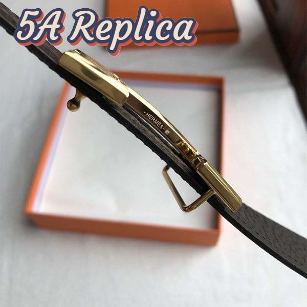 Replica Hermes Men Quizz Belt Buckle & Reversible Leather Strap 32 mm-Gold 9