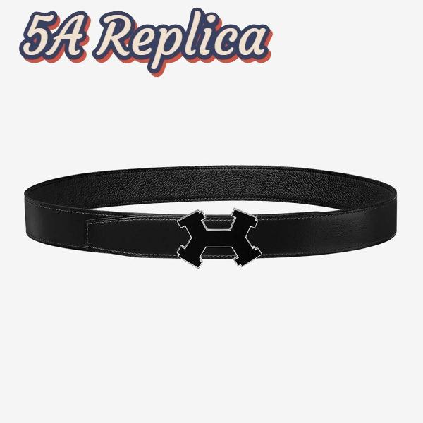 Replica Hermes Men Street H Belt Buckle & Reversible Leather Strap 32 mm 4
