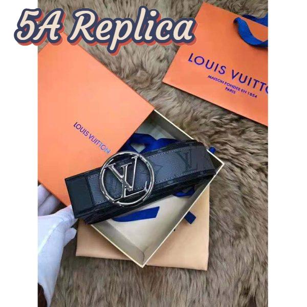 Replica Louis Vuitton Unisex LV Circle 40mm Reversible Belt Monogram Eclipse Canvas Calf 7